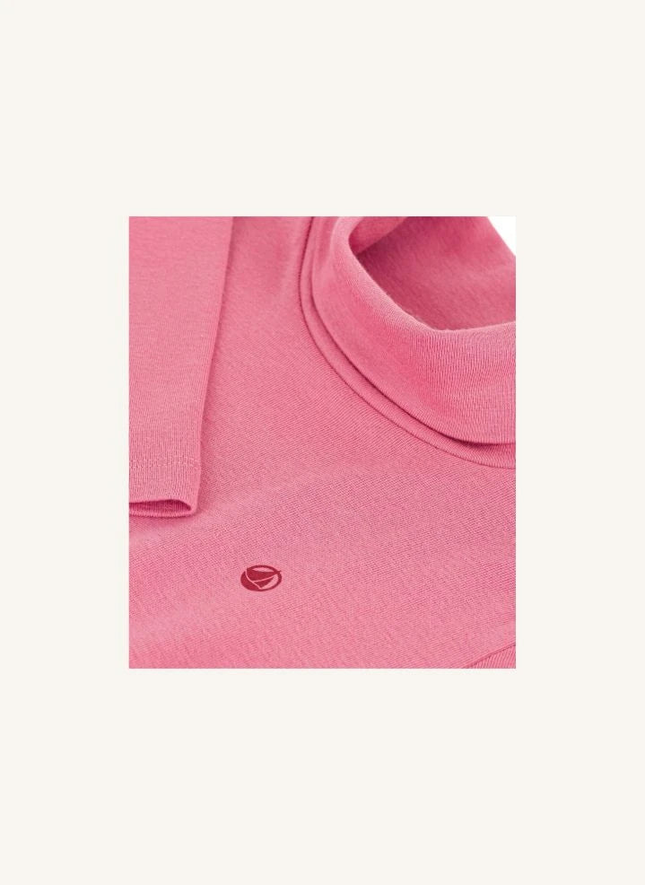 Petit Bateau - Organik pamuk logo balıkçı yaka | Toz Pembe