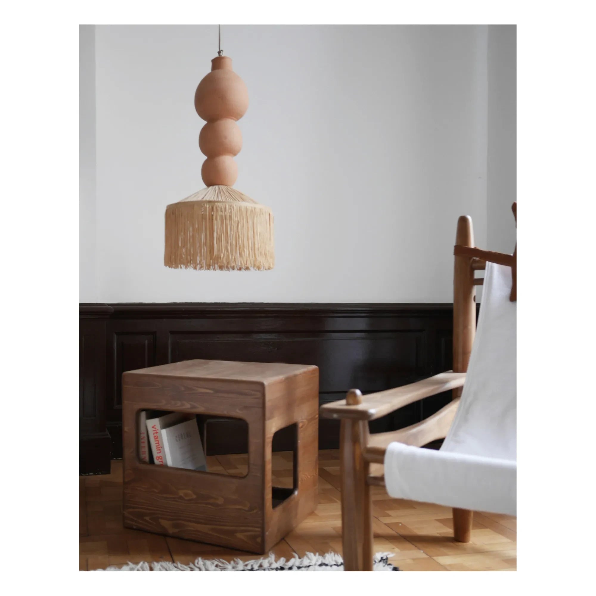 Honoré - Henriette Pendant Lamp, Rafia and Tassels | Terracotta