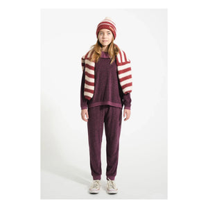 Piupiuchick - Ruffled Collar Sweatshirt Leopard Organic Cotton | Aubergine
