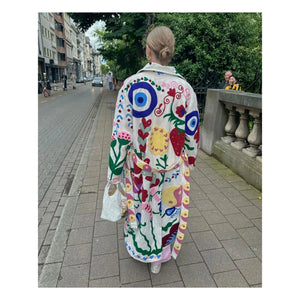 SISSEL EDELBO - Pink White Swan Coat | White
