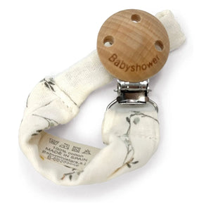 Baby Shower - Olive Pacifier Clip | Ivory