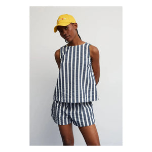 Dr Bloom - Fresco Stripes Blouse | Navy Blue