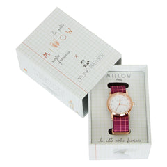 Millow - Blossom Carreaux Clock | Plum