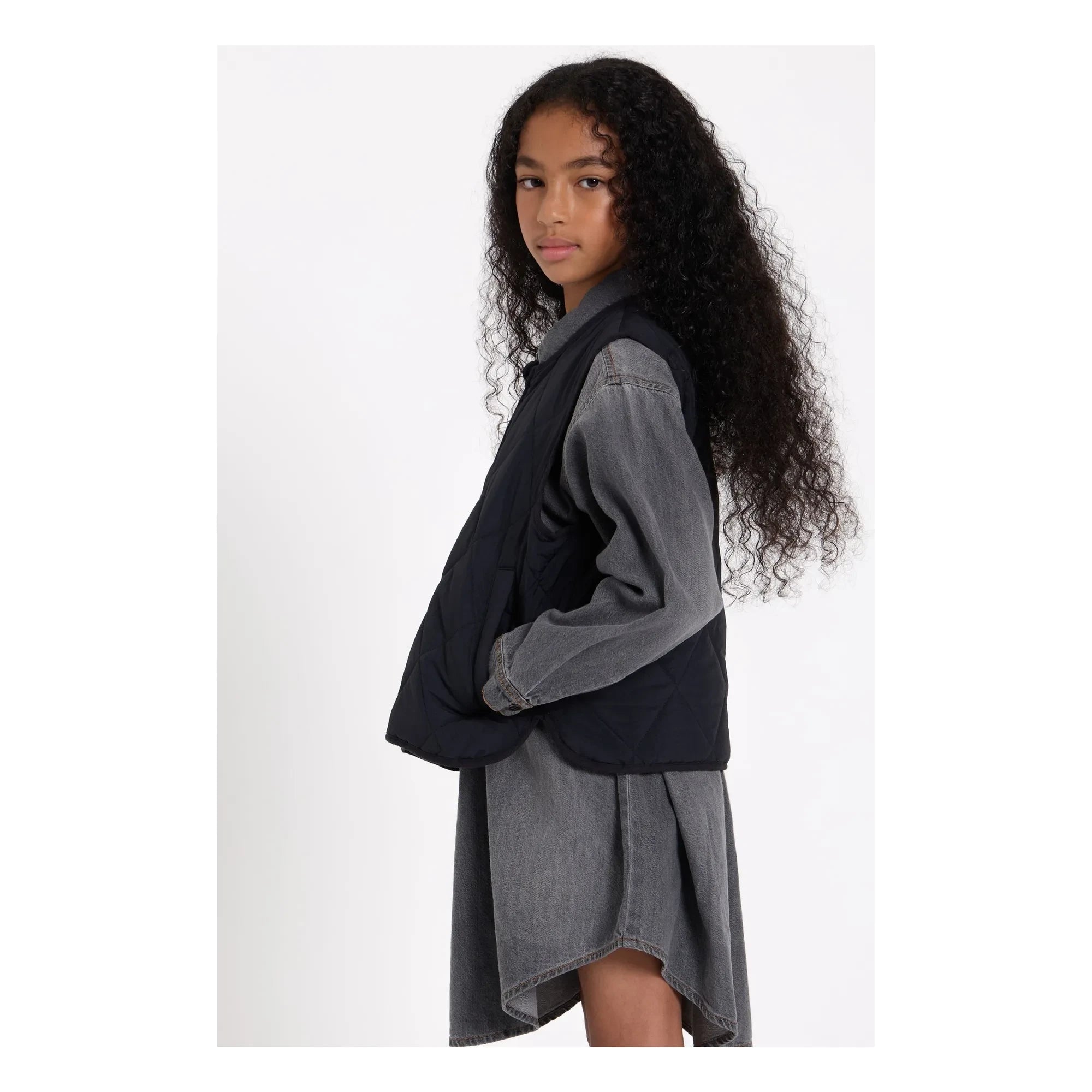 Finger in the nose - Tara Piped Sleeveless Jacket | Black