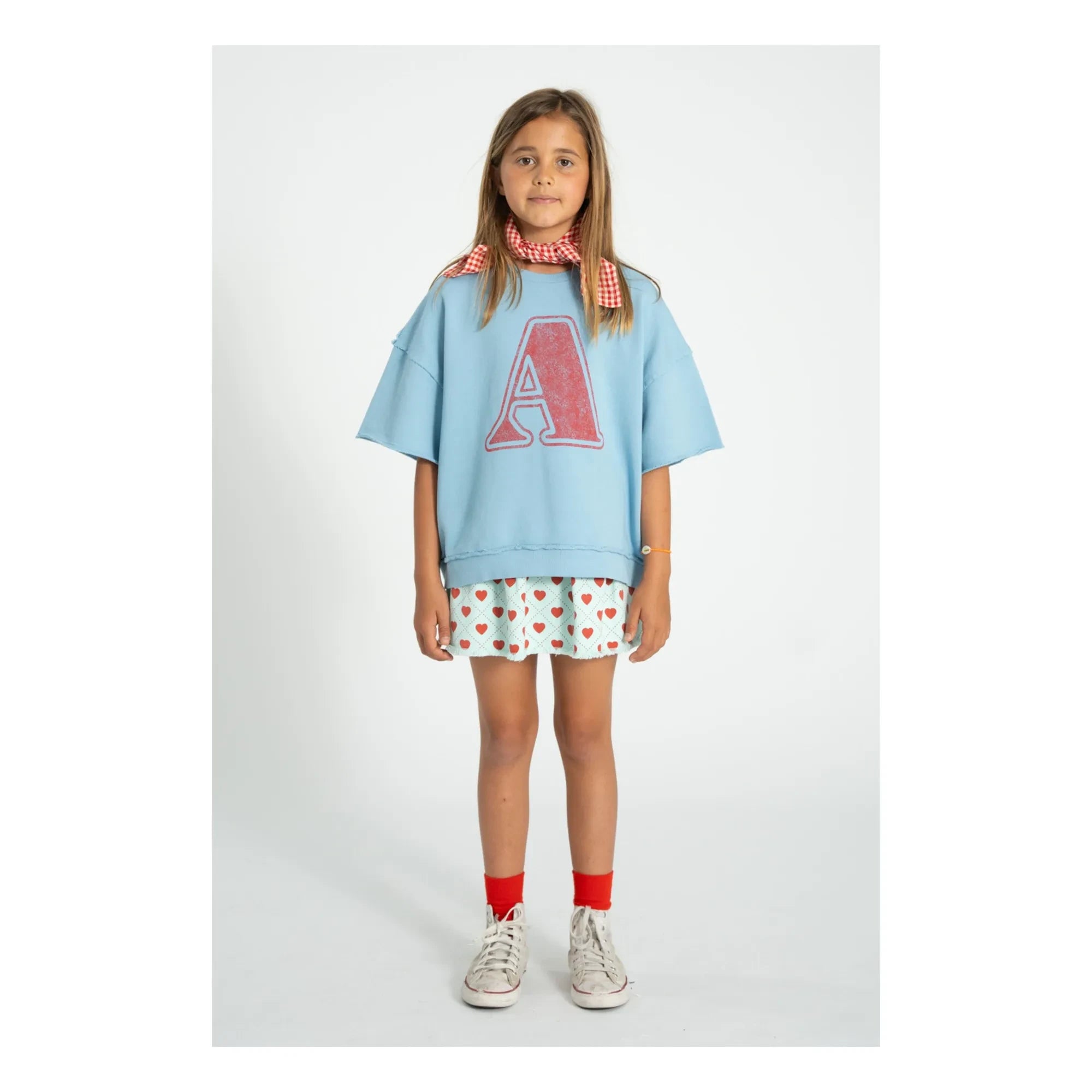Piupiuchick - Light Blue Twill Heart Skirt