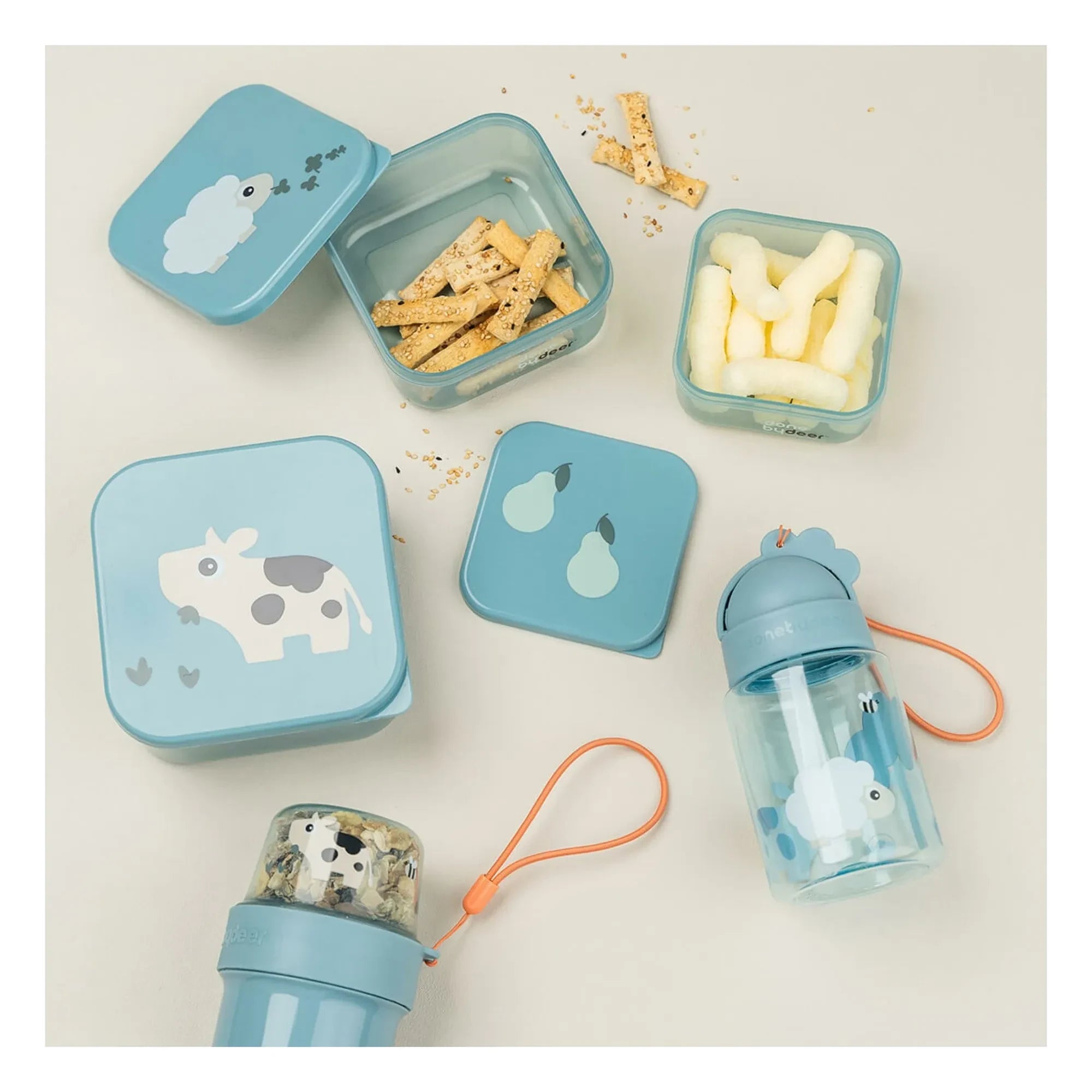 Done by Deer - Tiny Farm Baby Bottle - 280 ml | Light Blue