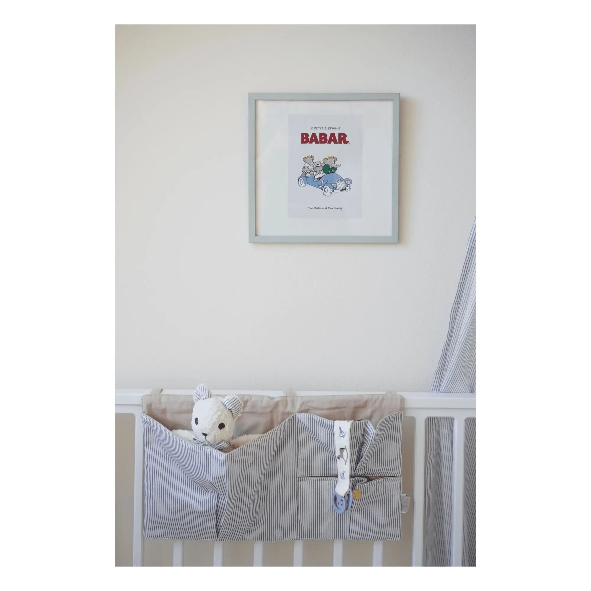 Cam Cam - Vintage Toys Embroidered Pacifier Clip | Beige