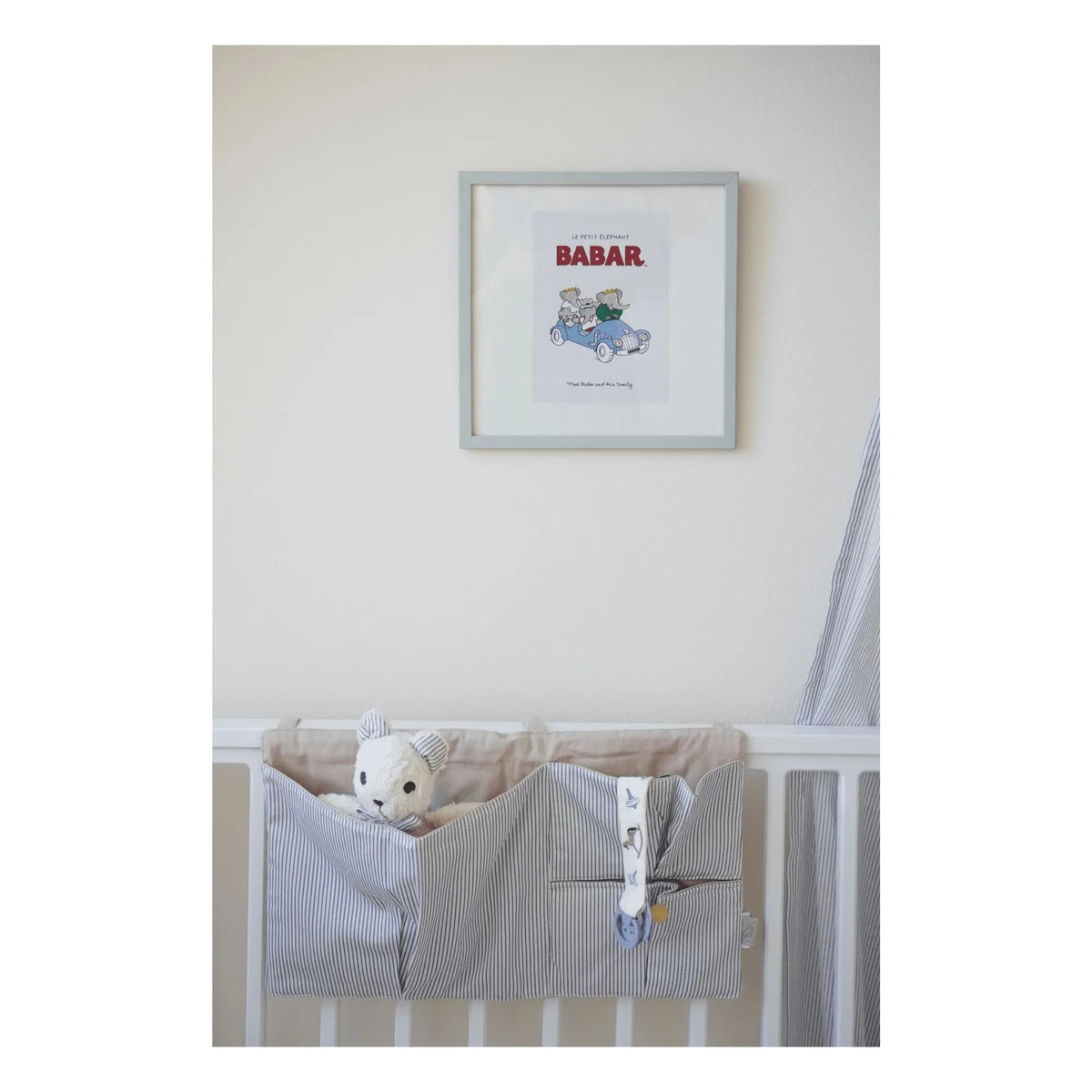 Cam Cam - Vintage Toys Embroidered Pacifier Clip | Beige