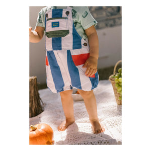 Favorite People - Striped Capri Romper | Blue