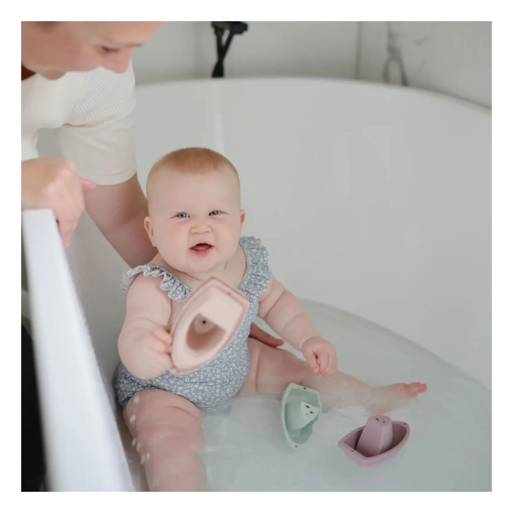 Mushie - Bath toys - 5-piece set | Pink