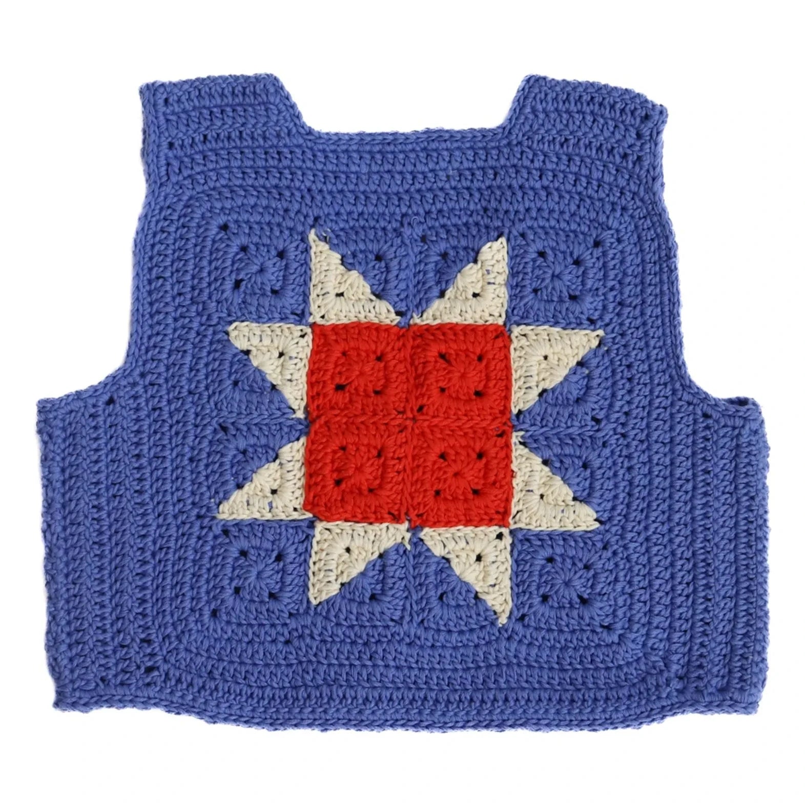 Kalinka - Sleeveless Sahara Crochet Vest | Blue