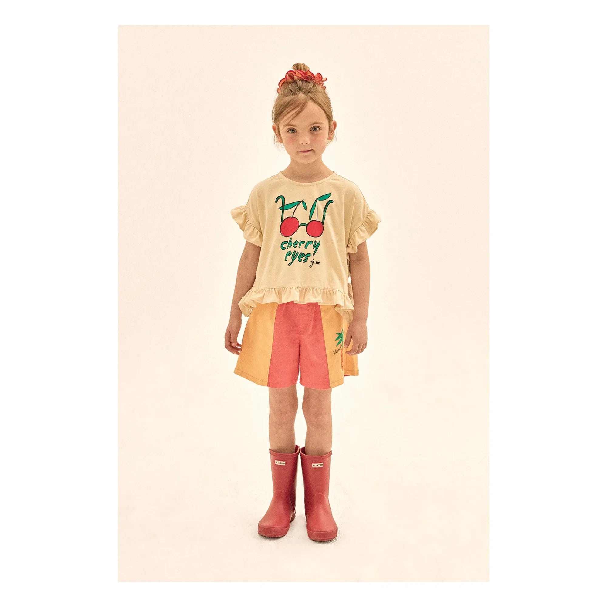 Jelly Mallow - Cherry Eyes Ruffle T-Shirt | Ivory