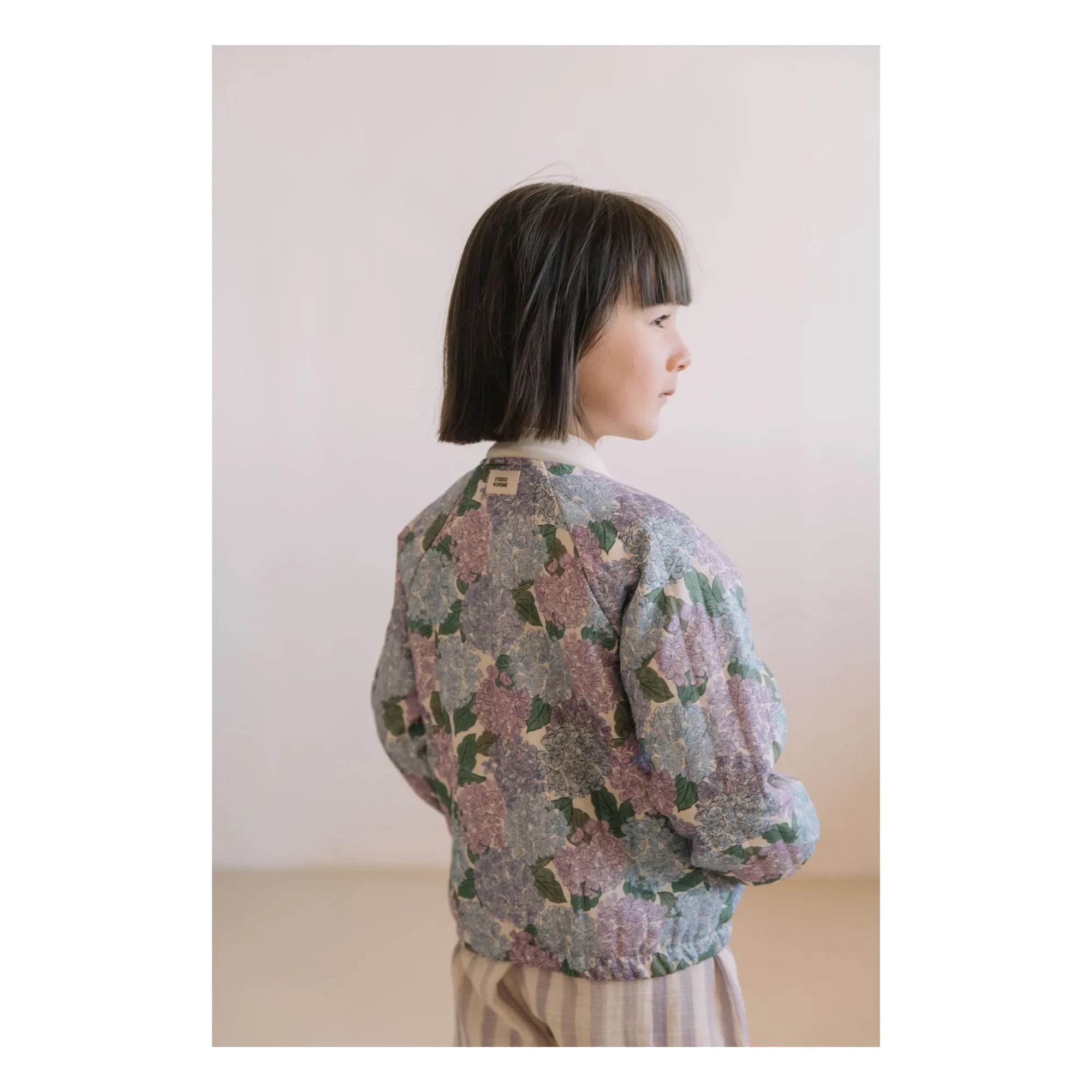 Studio Bohème - Léon Flowers Organic Cotton Bomber Jacket | Purple