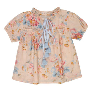 Lilinoa - Elise Floral Cotton Blouse | Peach