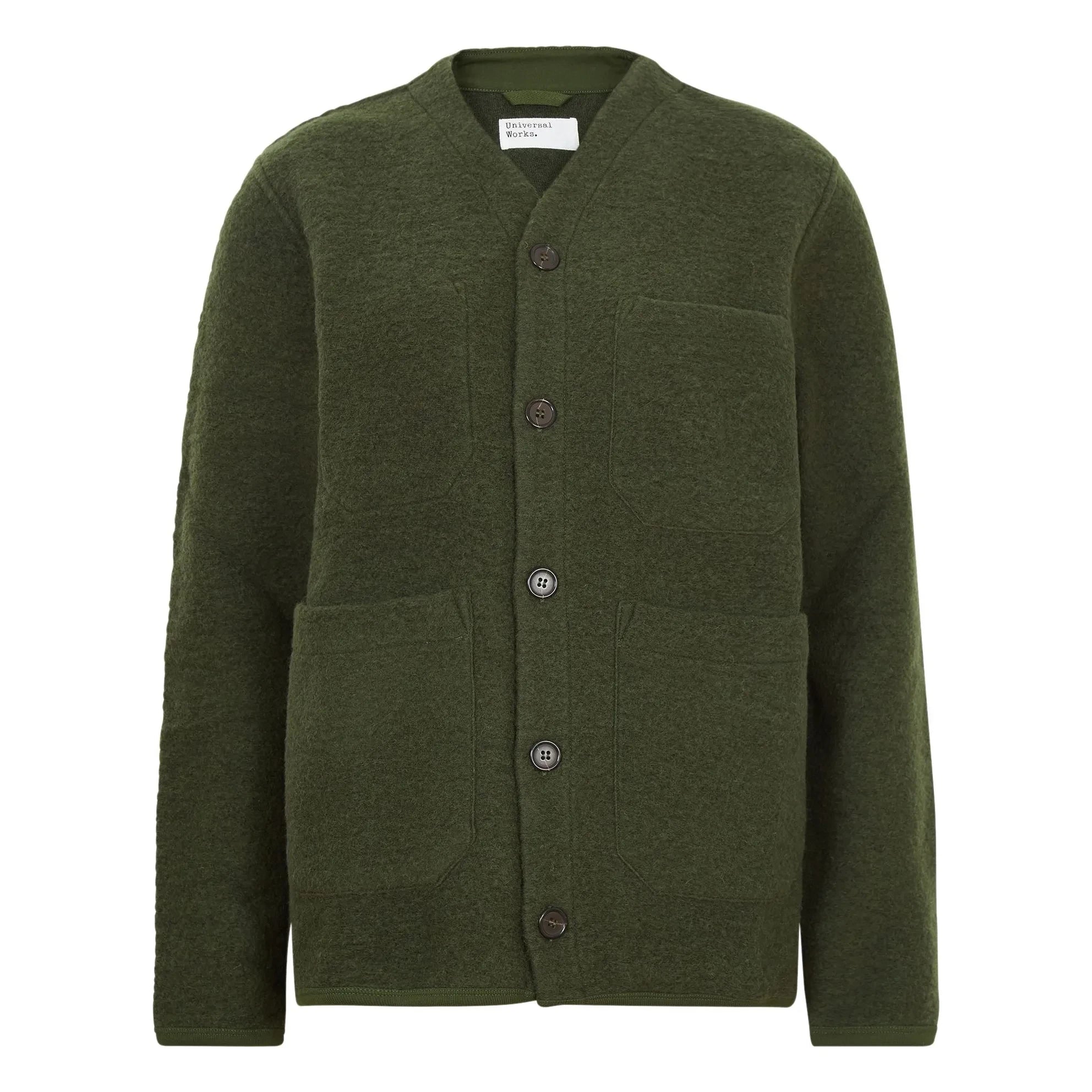 Universal Works - Buttoned Wool Vest | Khaki