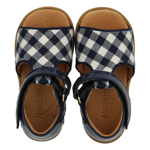 Angulus - Checked Sandals | Navy Blue