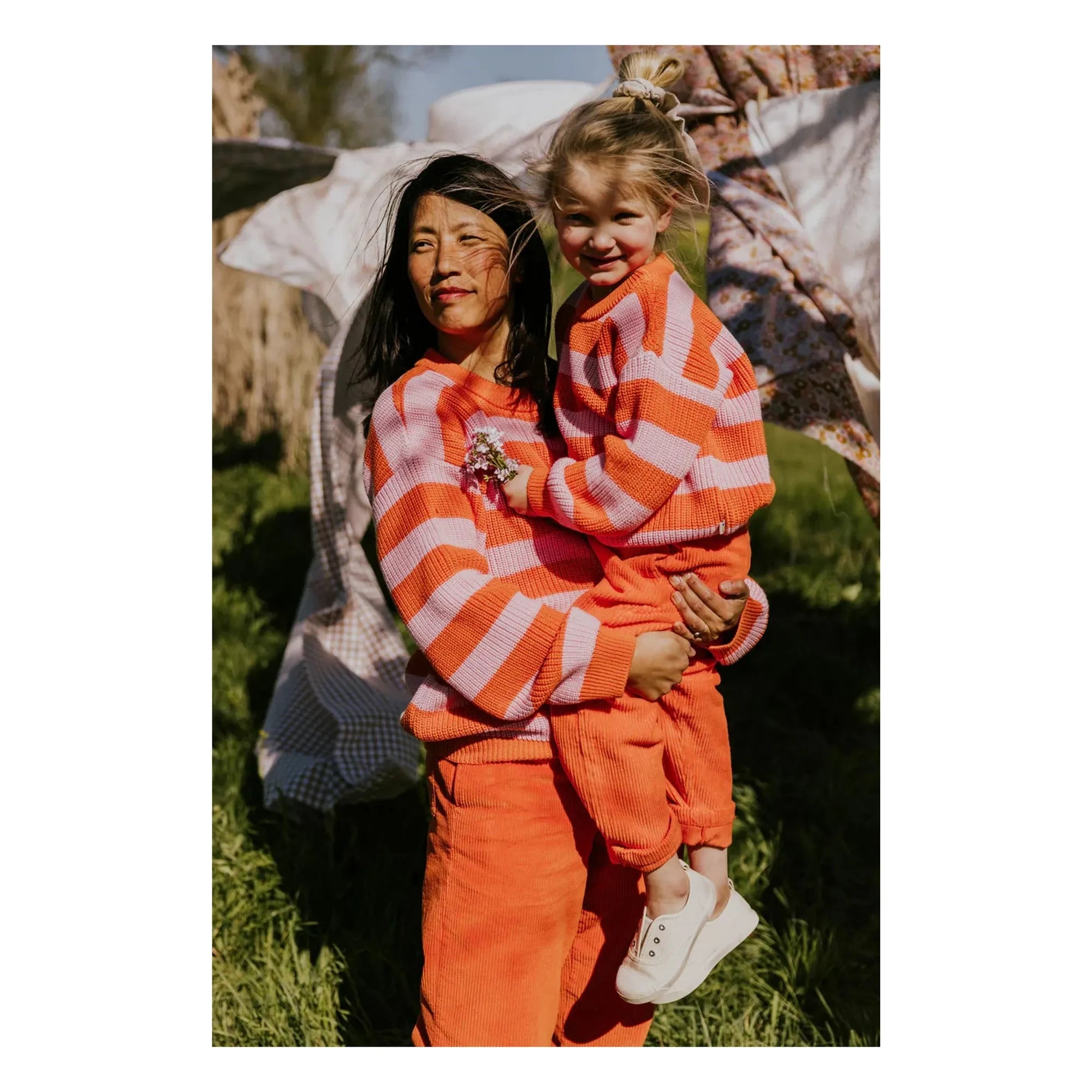 Yuki - Striped Organic Cotton Sweater | Orange