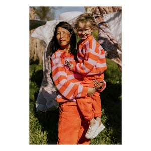 Yuki - Striped Organic Cotton Sweater | Orange