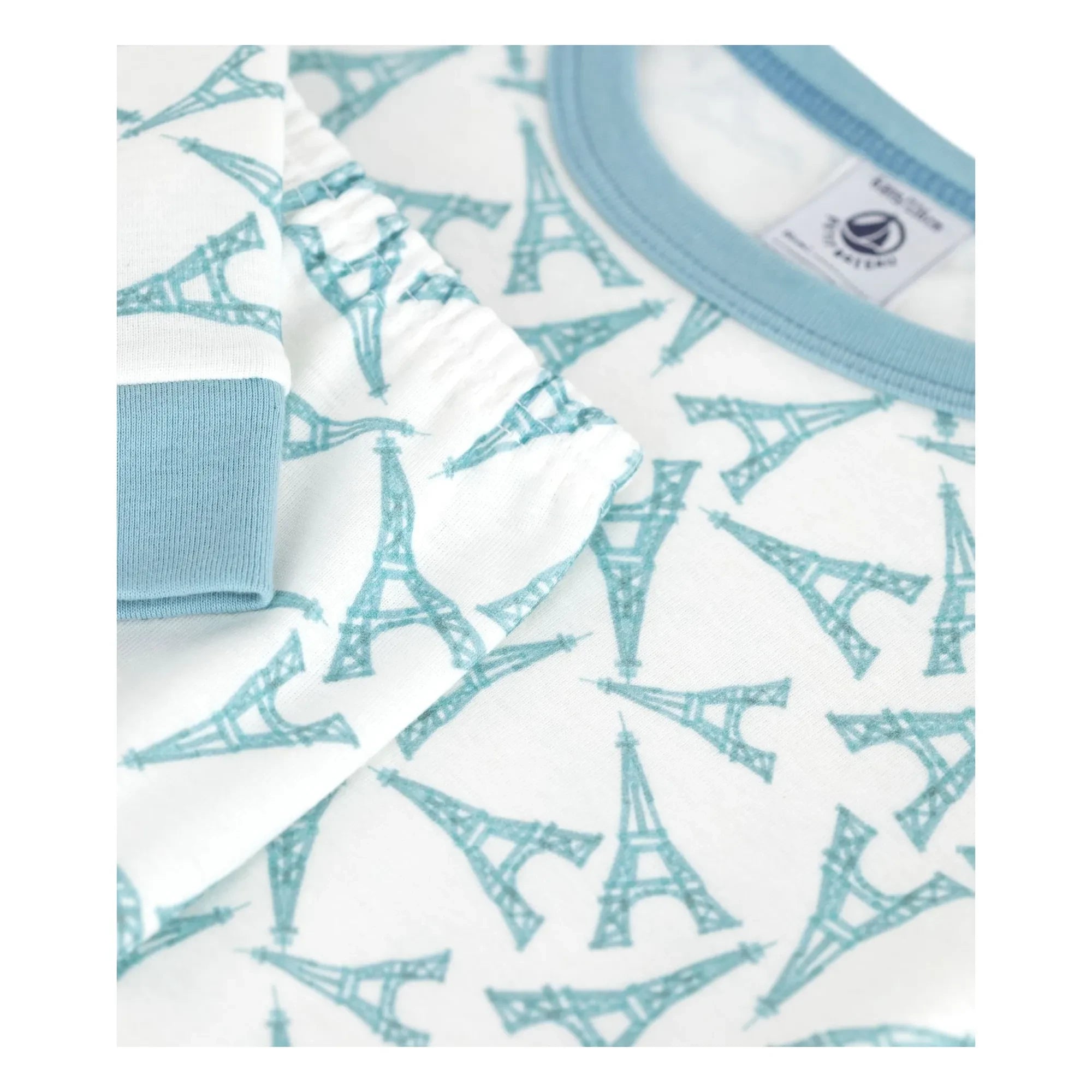 Petit Bateau - Eyfel Kulesi Kalıp Pijama | Beyaz