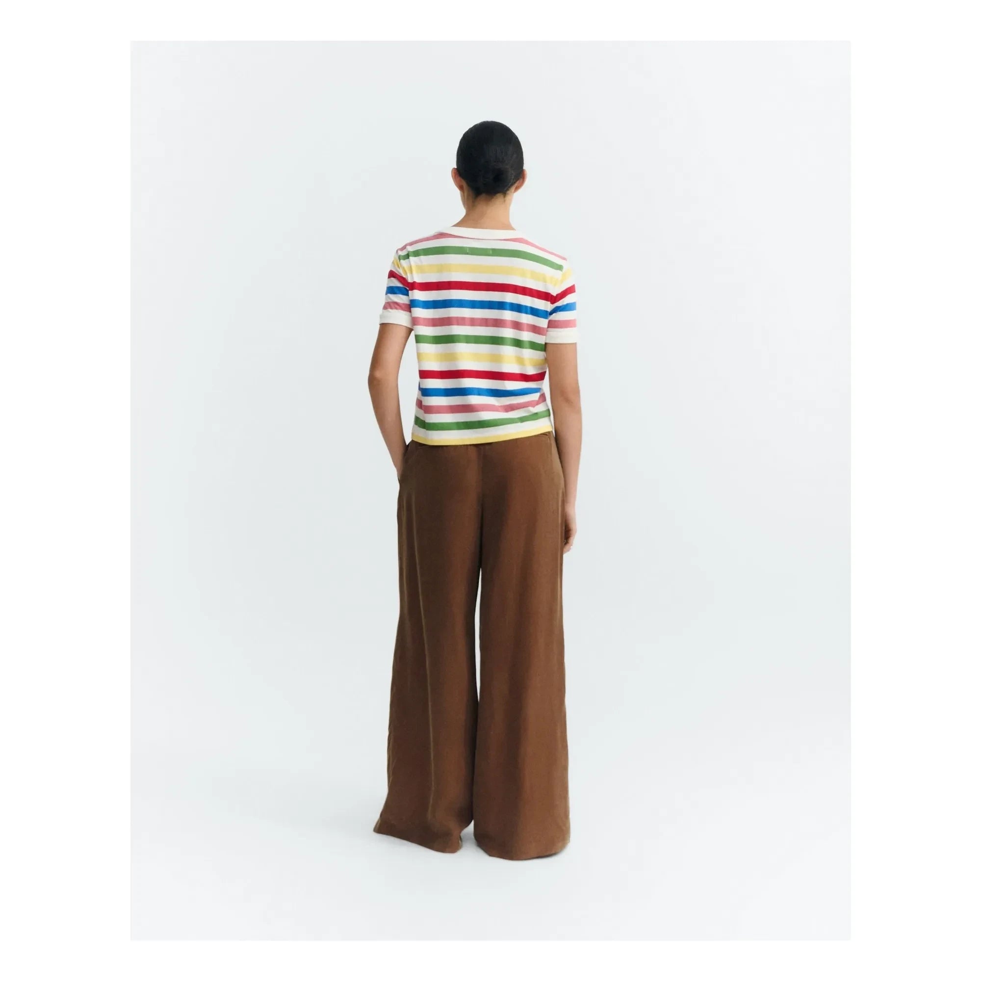 Thinking Mu - Striped T-shirt Zowie Organic cotton | Yellow