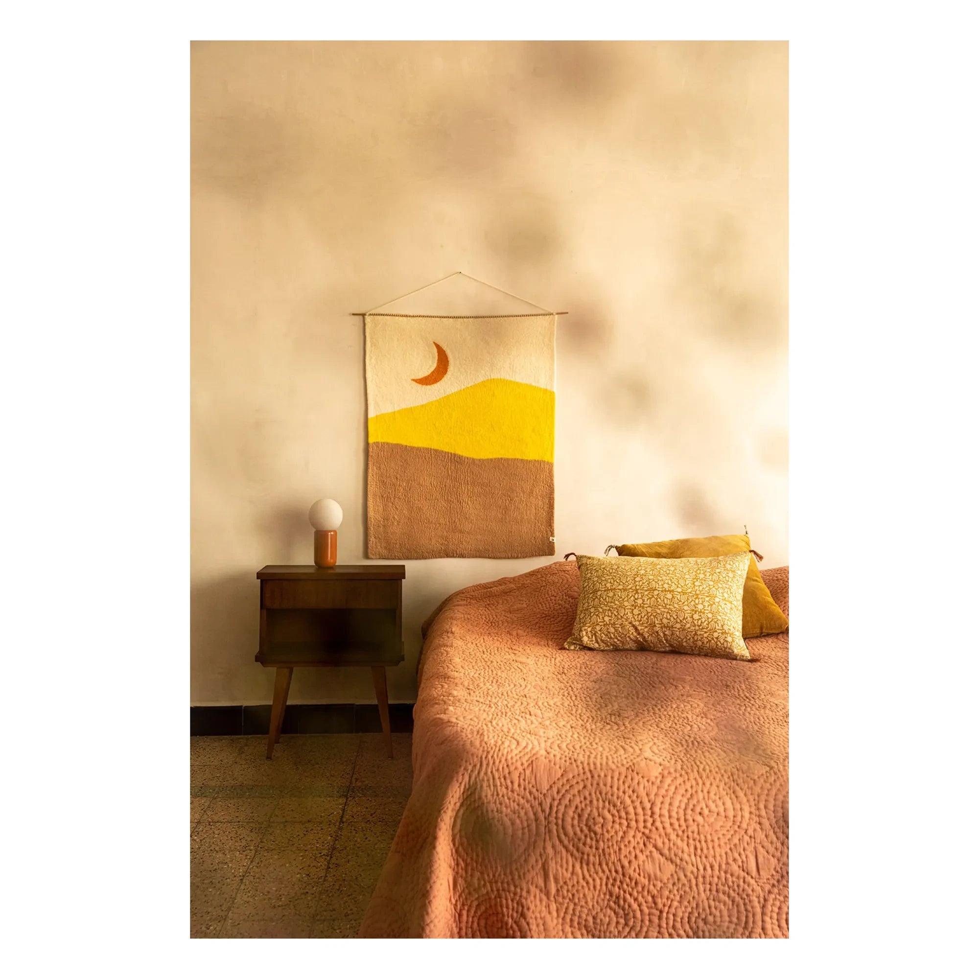 Muskhane - Night felt wall hanging | Beige