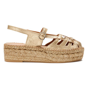 Naguisa - Thalis Metallic Espadrilles | Gold