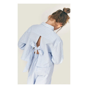 Mipounet - Sylvie Striped Bow Shirt | Light Blue