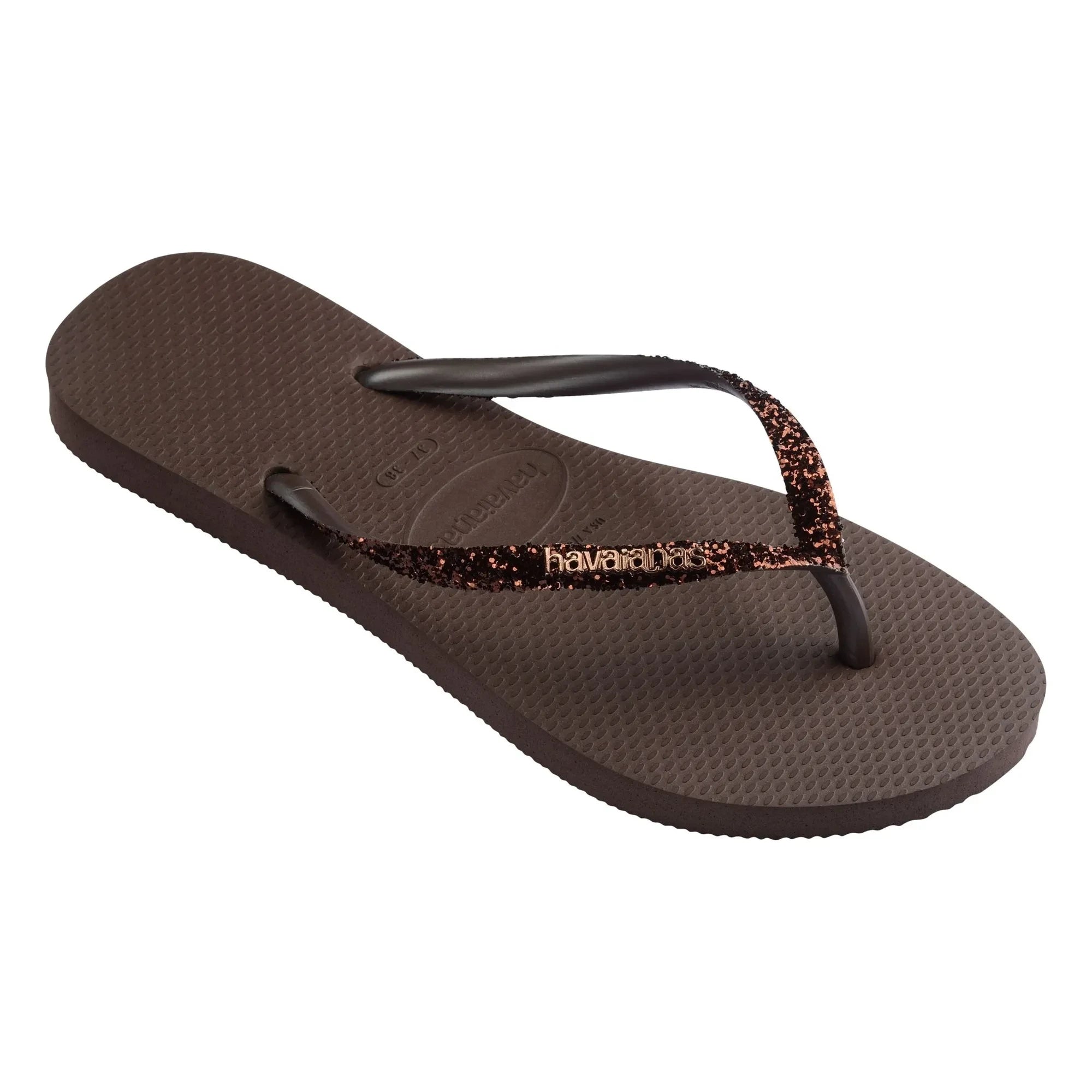 Havaianas - Slim Glitter Slides | Chocolate