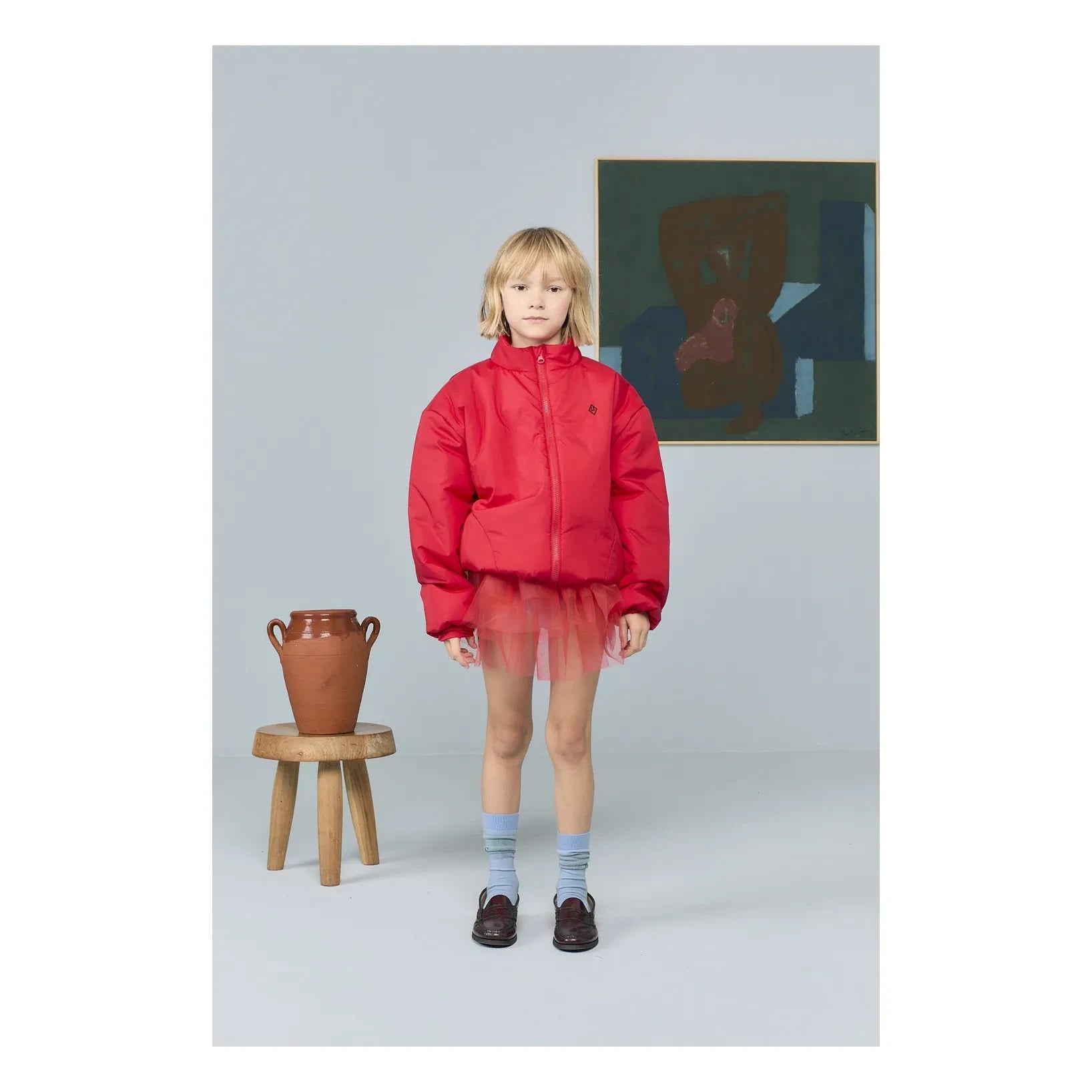 The Animals Observatory - Crocodile Padded Coat Recycled Fibers | Red