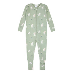 Petit Lem - Organic Cotton and Modal Lamb Leather Convertible Pajamas | Green