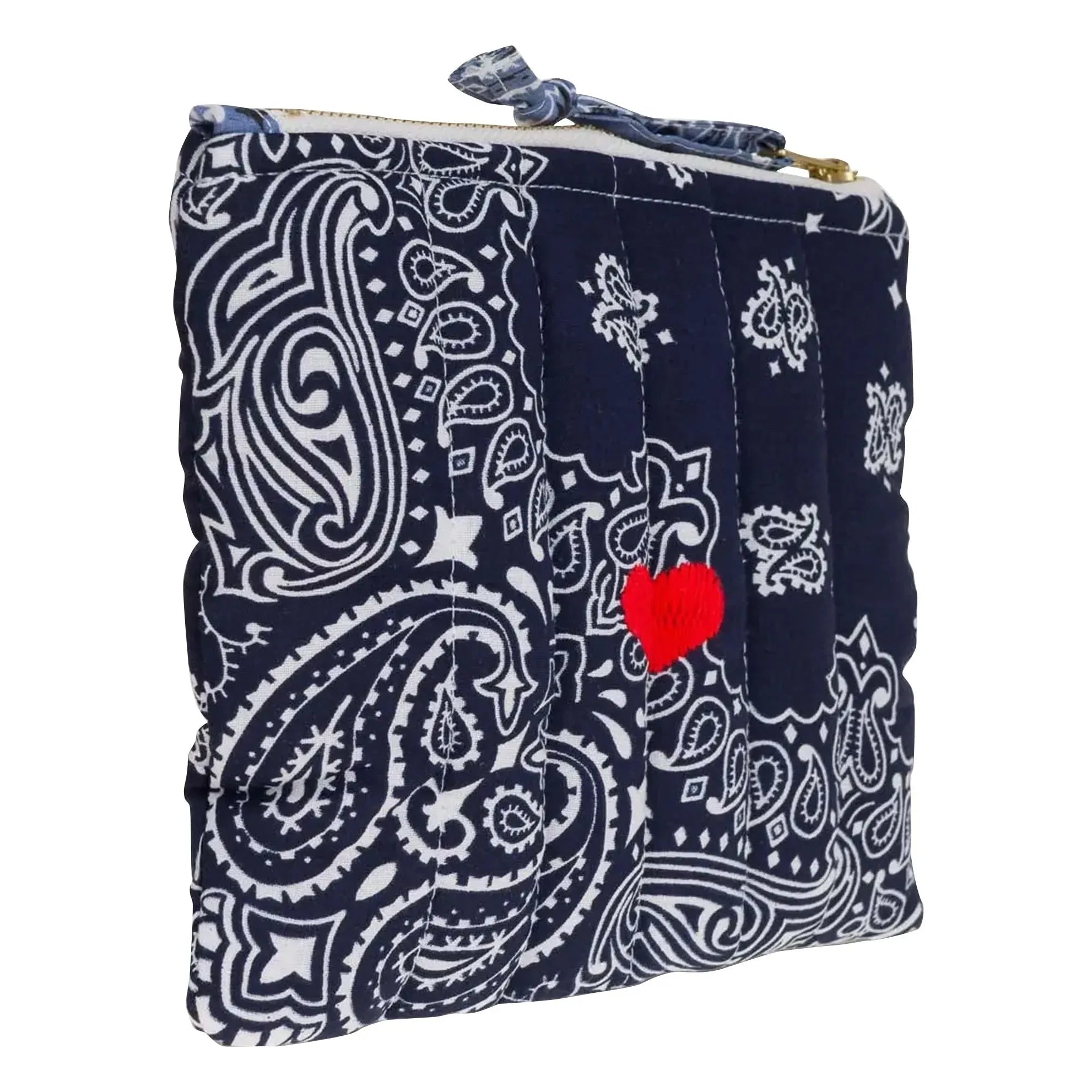 Call it by your name - Mini Zippered Pocket Quilted Heart | Navy Blue