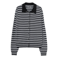Cordera - Striped Merino Wool Polo Shirt | Navy Blue