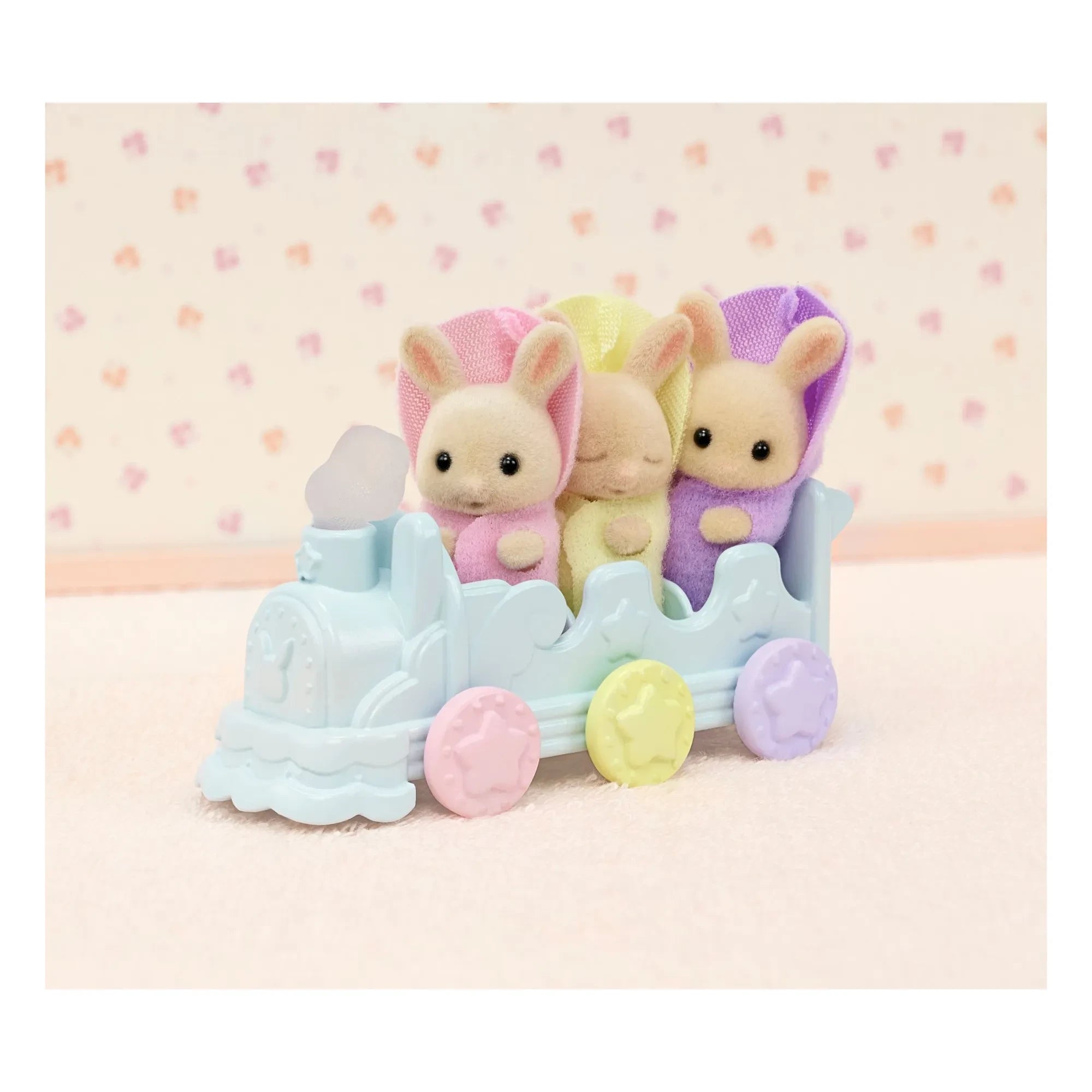 Sylvanian Families - Lapin üçüzleri Krem ve banyo aksesuarları