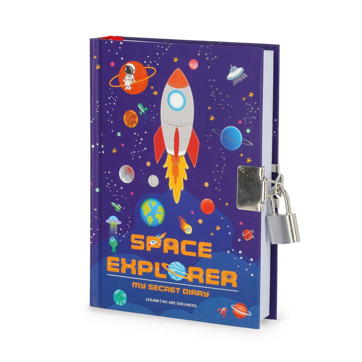 Legami - Secret Günlük ile Padlock ve Illustrated Hard Kılıf - Uzay - My Secret Günlük