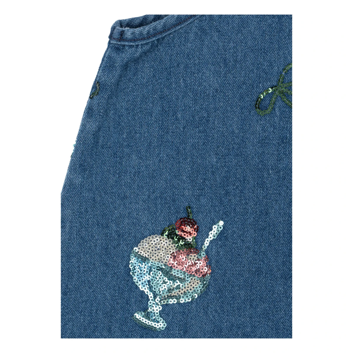 Konges Sløjd - Sequin Puffed Denim Dress Magot Glaces Organic Cotton | Blue