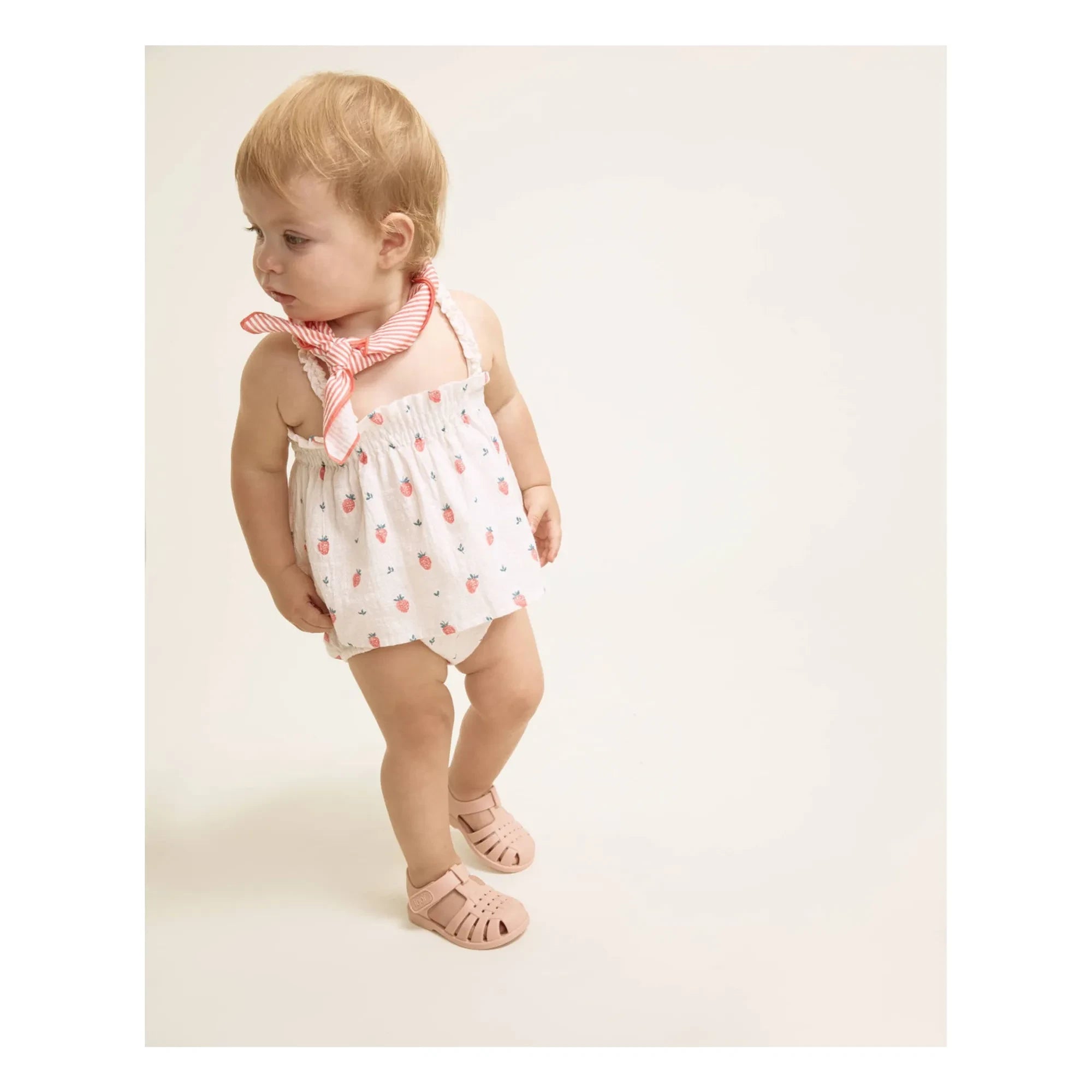 Búho - Organic Cotton Strawberry Top | Light Pink