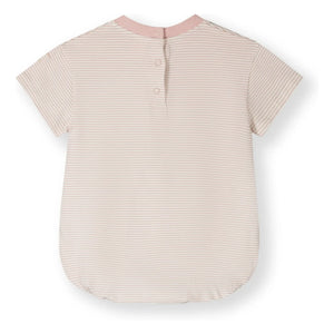 Gray Label - Organik pamuklu çizgili tulum | Soluk Pembe