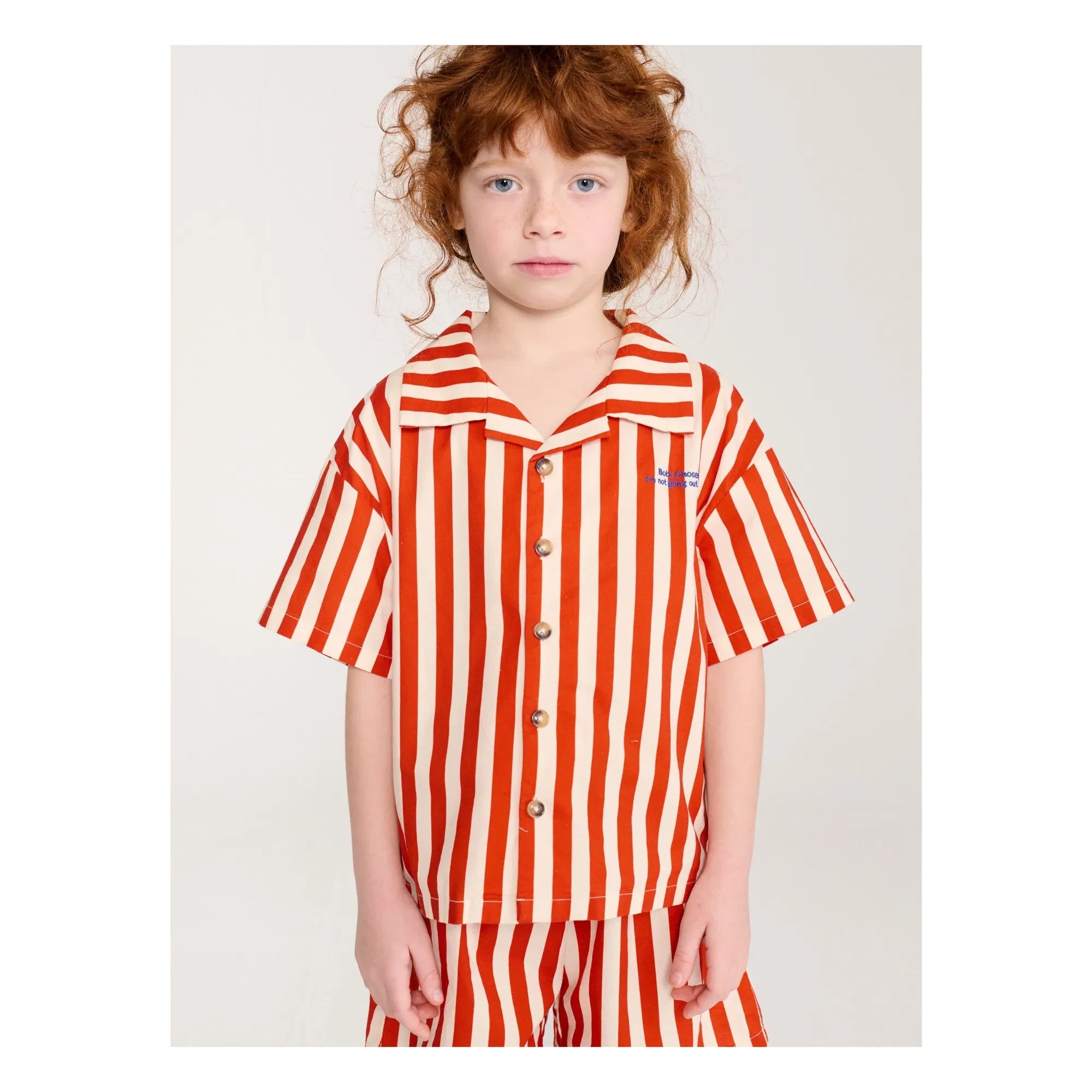 Bobo Choses - Striped Organic Cotton Shirt and Shorts Set | Red