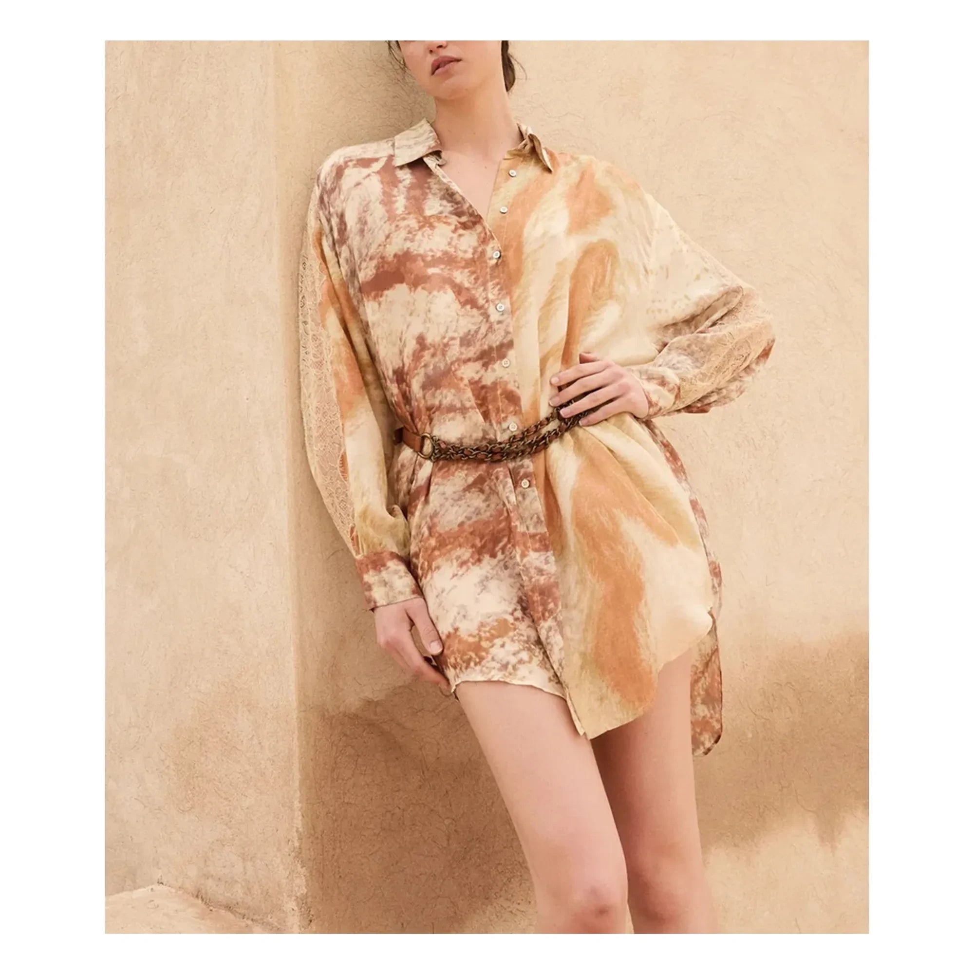 Mes Demoiselles - Smirf Silk Shirt | Beige
