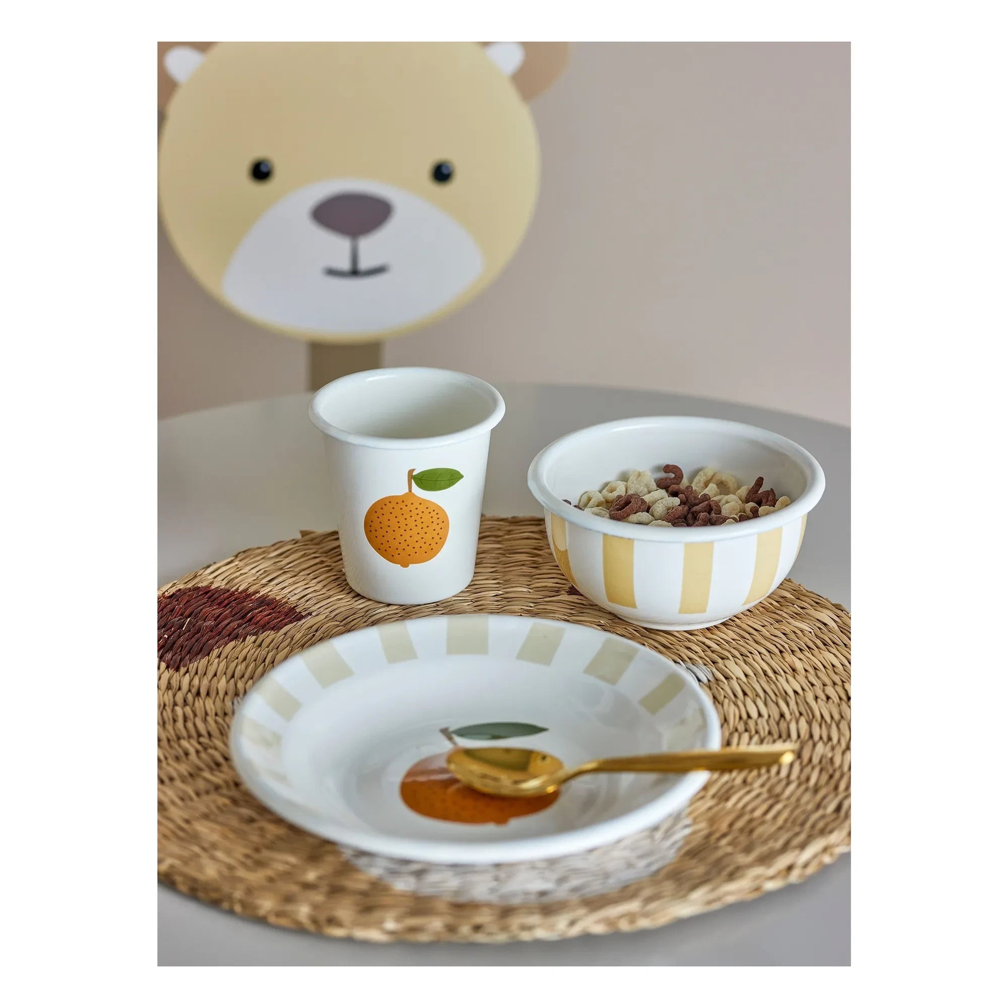 Bloomingville Mini - Agnes Enamel Dinner Set | White