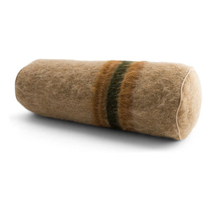 The Socialite Family - Adri Striped Mohair Bolster Pillow | Brown