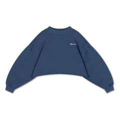Repose AMS - Organic Cotton Logo Crop Sweatshirt | Dark Blue