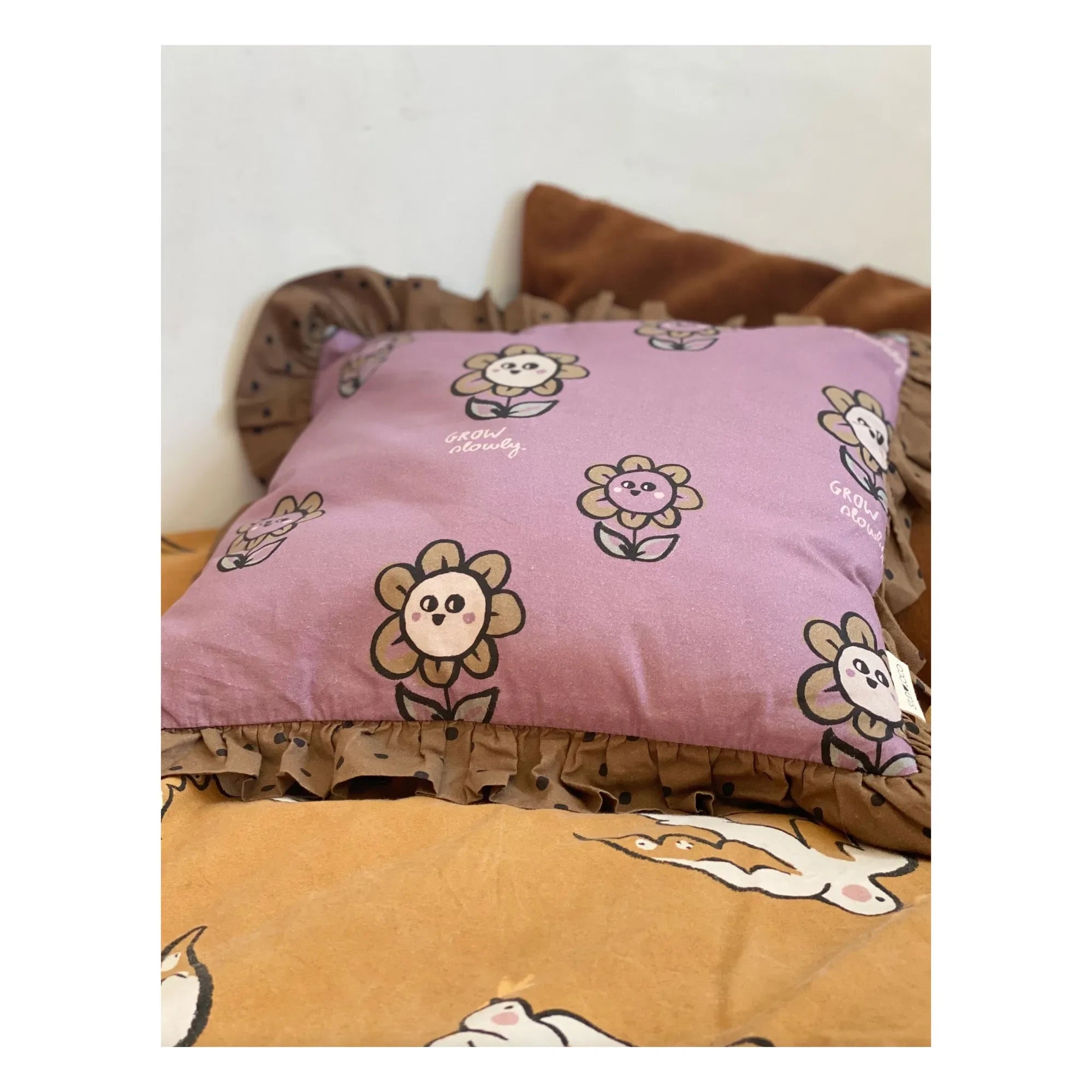 Studio Loco - Floral Ruffled Cushion | Plum