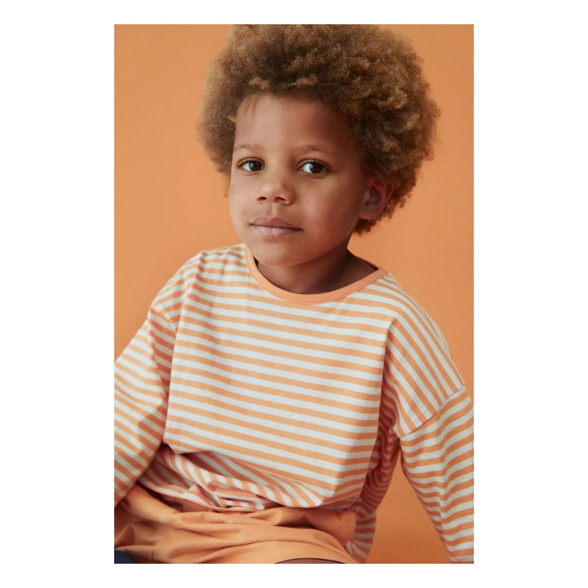 Gray Label - Striped Organic Cotton T-Shirt | Apricot