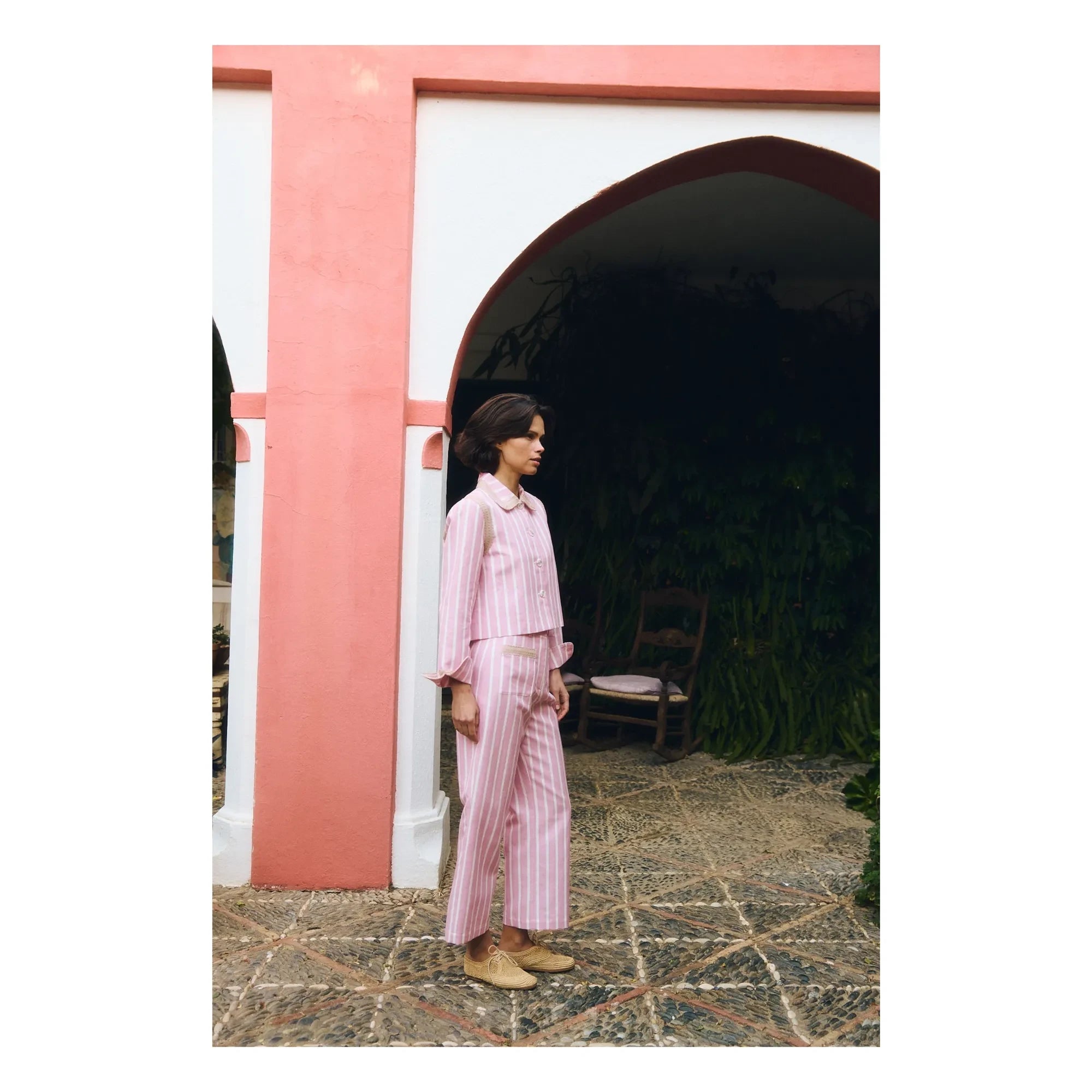 Maria de la Orden - Clover Cotton Striped Jacket | Pink