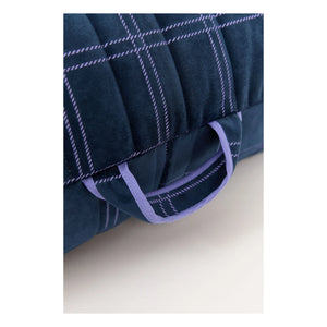 Nobodinoz - Oasis Long Pouf, Eco-Velvet | Navy Blue