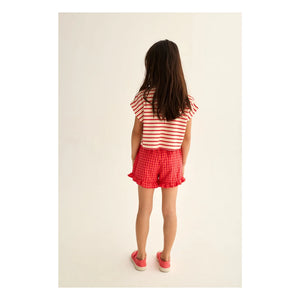 Cozmo - Selva Striped Organic Cotton T-Shirt | Red