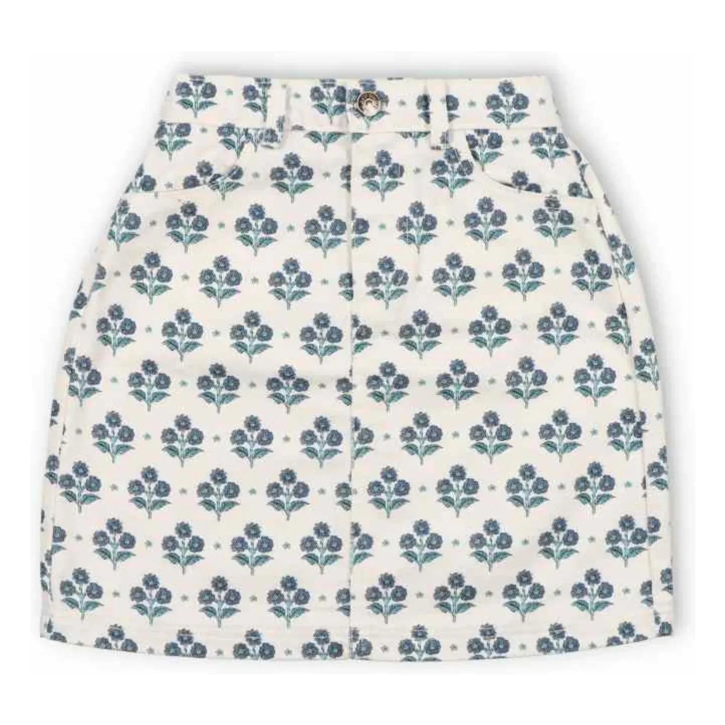 the new society - Leros Floral Skirt | White