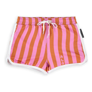 Beach & Bandits - Aloha Çizgili Trunk UV Korumalı Yüzme Şortu Geri Dönüştürülmüş Lifler | Pembe