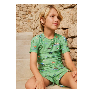 Molo - Neptune Aliens UV Protected T-Shirt Made from Recycled Fibers | Green